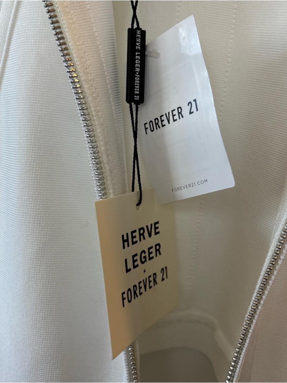 NWT Herve Leger Bandage Forever 21  Cut Out White Tight Wiggle Dress Size XL - Picture 8 of 11